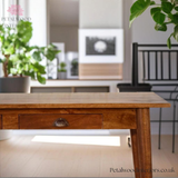 Dark Solid Wood -  Desk - 2 Drawers - Classic Design- Timesless Desingn - Petalwood Interiors 