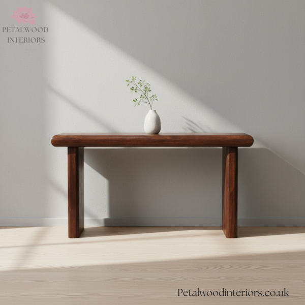 Dark Solid Wood - Small Bench - Timeless Design - Petalwood Interiors - Front