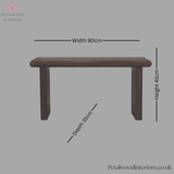 Dark Solid Wood - Small Bench - 45cm Height - Petalwood Interiors