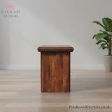 Dark Solid Wood - Small Bench - Timeless Design - Petalwood Interiors - Side