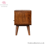 Dark Solid Wood - Small TV Stand - 2 Drawers 1 Shelf | Classic Design - Petalwood Interiors