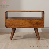 Dark Solid Wood - Small TV Stand - 2 Drawers 1 Shelf - Classic Design - Timeless Design - Petalwood Interiors - Back
