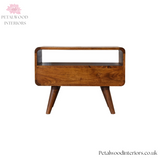 Dark Solid Wood - Small TV Stand - 2 Drawers 1 Shelf | Classic Design - Petalwood Interiors