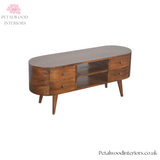 Dark Solid Wood - TV Stand - 4 Drawers 2 Shelves | Elegant Design - Petalwood Interiors