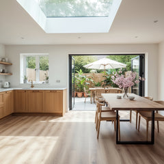 Live Waney Edge Dining Table - Dark Oak Finish - 140cm Length