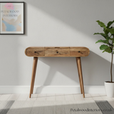 Dressing Table - Solid Wood - Foldable Mirror - 3 Drawers - 80cm Height - Unique Classic Style Dressing Table - Timeless Design - Petalwood Interiors - Front
