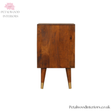 Elegant Bedside Table - 100% Solid Wood - Brass-Plated Drawers - Brass Cap Feet - Timeless Design - Petalwood Interiors- Side