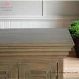 Elegant TV Stand - Solid Wood - Grey Wash - French Shutters - 6 Doors - Timesless Desingn - Petalwood Interiors 