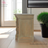 Elegant TV Stand - Solid Wood - Grey Wash - French Shutters - 6 Doors - Timesless Desingn - Petalwood Interiors - Side 1