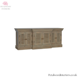Elegant TV Stand - Solid Wood - Grey Wash - French Shutters - 6 Doors - Timesless Desingn - Petalwood Interiors - Side 3