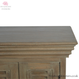 Elegant TV Stand - Solid Wood - Grey Wash - French Shutters - 6 Doors - Timesless Desingn - Petalwood Interiors 
