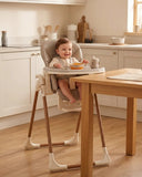 Flare Foldable High Chair - Beige, Adjustable Height & Reclining Backrest