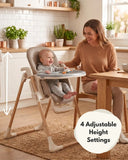 Flare Foldable High Chair - Beige, Adjustable Height & Reclining Backrest