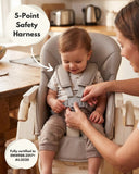 Flare Foldable High Chair - Beige, Adjustable Height & Reclining Backrest