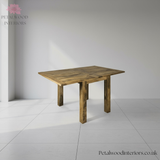 Hand-Distressed Square Extending Table - Butterfly Extension - Seats 4-6 - Country Style - Timeless Design - Petalwood Interiors- Side