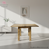 Hand-Distressed Square Extending Table - Butterfly Extension - Seats 4-6 - Country Style - Timeless Design - Petalwood Interiors- Front