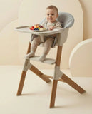 MICO High Chair - Beige Padded Seat & Wood-Effect Legs