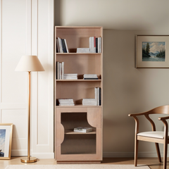 Mango Wood Bookcase - Jodhpur Slatted Open Storage