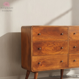 Large Chest of Drawers Solid Wood - Curved Edges Storage - Bedroom Furniture -  Timeless Design - Petalwood Interiors