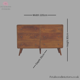 Large Chest of Drawers Solid Wood - Curved Edges Storage - Bedroom Furniture -  Timeless Design - Petalwood Interiors - Front