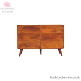 Large Chest of Drawers Solid Wood - Curved Edges Storage - Bedroom Furniture -  Timeless Design - Petalwood Interiors - Front