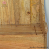 Large Monks Bench - Handcrafted Solid Wood - Country Style - Storage Seat 