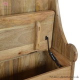 Large Monks Bench - Handcrafted Solid Wood - Country Style - Storage Seat 