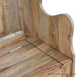 Large Monks Storage Bench - Handmade Solid Wood - Country Style - Carved Details | Petalwood Interiors 