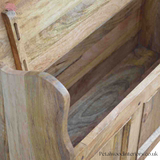 Large Monks Storage Bench - Handmade Solid Wood - Country Style - Carved Details | Petalwood Interiors 