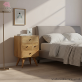 Light Brown Solid Wood - 4-Drawer Chest - Varied Drawer Sizes - Timesless Desingn - Petalwood Interiors - Side