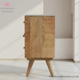 Light Brown Solid Wood - 4-Drawer Chest - Varied Drawer Sizes - Timesless Desingn - Petalwood Interiors - Side