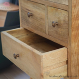 Light Brown Solid Wood - 4-Drawer Chest - Varied Drawer Sizes - Timesless Desingn - Petalwood Interiors 