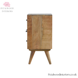 Light Brown Solid Wood - 4-Drawer Chest | Varied Drawer Sizes - Petalwood Interiors