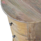 Light Brown Solid Wood - Cylindrical Chest - 3 Drawers | Unique Modern Design - Petalwood Interiors
