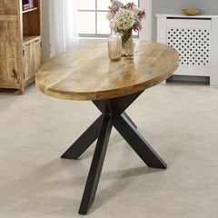 Mango Wood Dining Table - Merlin Oval 6–8 Seater - 180cm