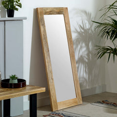 Mango Wood Mirror - Merlin Extra Long Wooden Frame - 140cm
