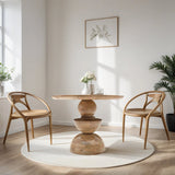 Mango Wood Dining Table - Merlin Round Pedestal Design