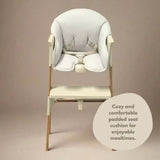 MICO High Chair - Beige Padded Seat & Wood-Effect Legs
