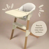 MICO High Chair - Beige Padded Seat & Wood-Effect Legs