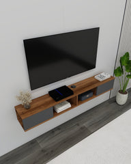Melamine Particleboard Floating TV Stand - Mayer 4 Open Shelves - Fits TVs Up To 60"