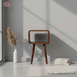 Mini Bedside Table - 100% Solid Wood - Simple Design - Recession Collection - Timeless Design - Petalwood Interiors - Front
