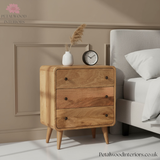 Mini Chest of Drawers Solid Wood - Curved Edges Storage - Compact Bedroom Furniture - Timeless Design - Petalwood Interiors - Side