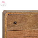 Mini Chest of Drawers Solid Wood - Curved Edges Storage - Compact Bedroom Furniture - Timeless Design - Petalwood Interiors