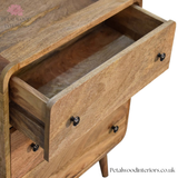 Mini Chest of Drawers Solid Wood - Curved Edges Storage - Compact Bedroom Furniture - Timeless Design - Petalwood Interiors
