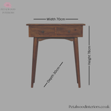 Mini Console Table - 100% Solid Wood - 2 Drawers - Simple Elegant Design - Timeless Design - Petalwood Interiors - Front