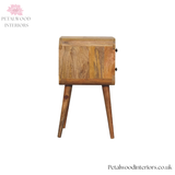 Mini Curved Bedside Table - 100% Solid Wood - 2 Drawers - Recession Collection - 55cm H - Timeless Design - Petalwood Interiors- Side