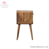 Mini Curved Bedside Table - Solid Wood Side Table - Drawer & Open Storage - Timeless Design - Petalwood Interiors - Side