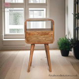 Mini Open Bedside Table - 100% Solid Wood - Curved Edges - Versatile Design - Timeless Design - Petalwood Interiors - Back