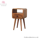 Mini Open Bedside Table - 100% Solid Wood - Curved Edges - Versatile Design - Timeless Design - Petalwood Interiors - Side