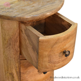 Mini Round Drum Chest - 3 Drawers - Handcrafted Solid Wood - Country Style - Bedside Table - Timeless Design - Petalwood Interiors